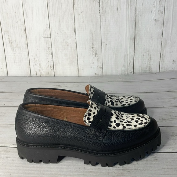 Bonaflex Leather and Calf Hair Animal Print Platform Lug Sole Loafer - Picture 12 of 13